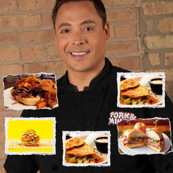 Jeff Mauro showcasing his favorite Chicago sandwiches